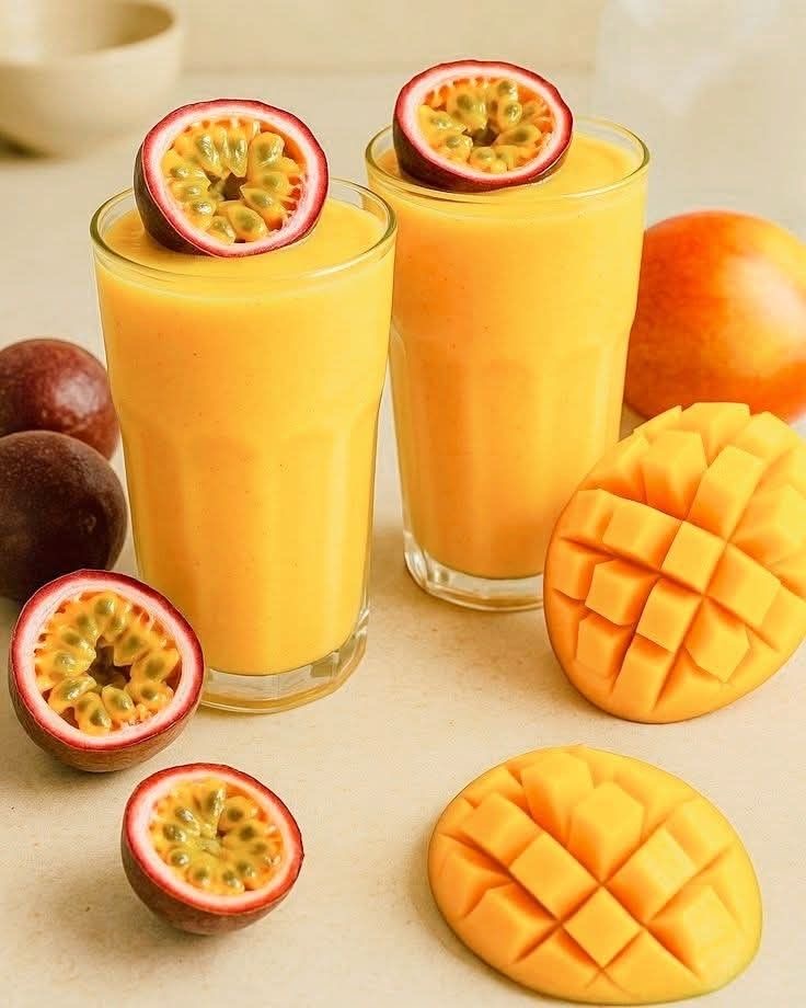 Smoothie mango& passion fruit -سموزي مانجه وباشون فروت